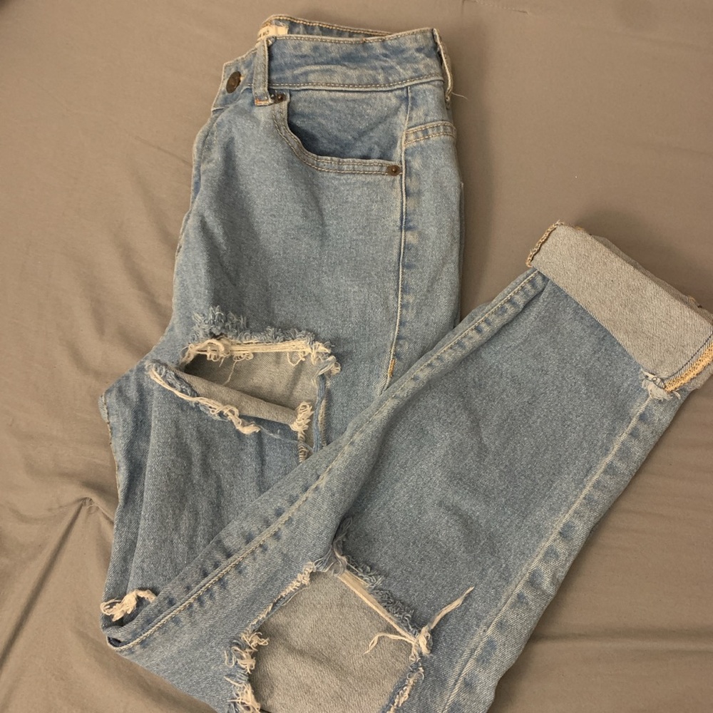 light blue mom jeans